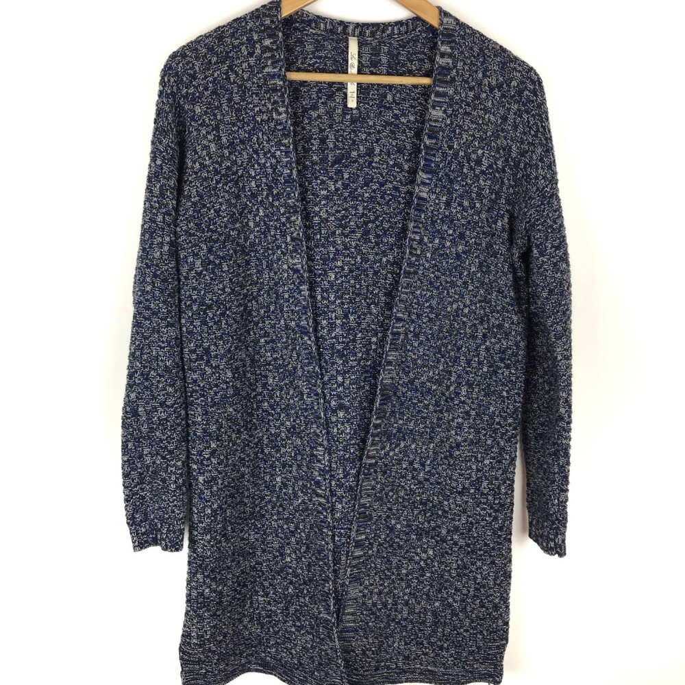 Leo & Nicole | Basket Weave Marled Open Cardigan